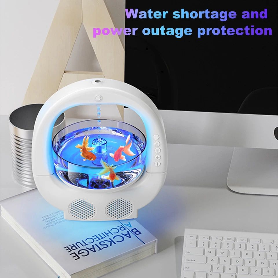 Anti Gravity Fish Aquarium Humidifier With Bluetooth Speaker Chargeable